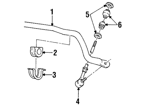 1994 Dodge Ram 3500 Stabilizer Bar & Components - Front Diagram 2 - Thumbnail