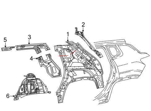 2019 Jeep Compass Inner Structure - Quarter Panel Diagram