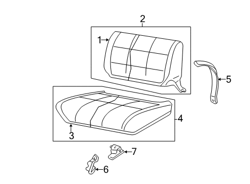2001 Jeep Wrangler Rear Seat Components Diagram