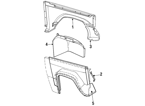 1988 Jeep Cherokee Fender & Components, Exterior Trim Diagram
