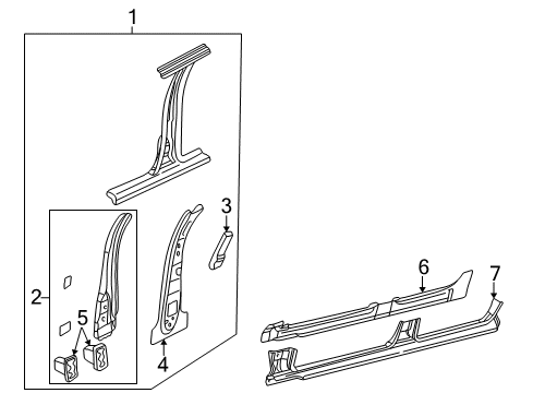 2003 Dodge Durango Center Pillar & Rocker Diagram