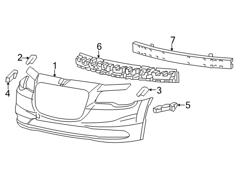 2017 Chrysler 300 Front Bumper Diagram