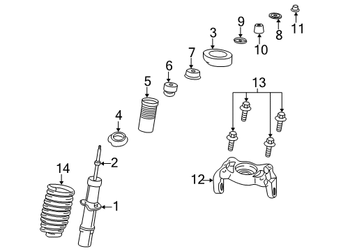 2003 Chrysler Sebring Struts & Components - Front Diagram
