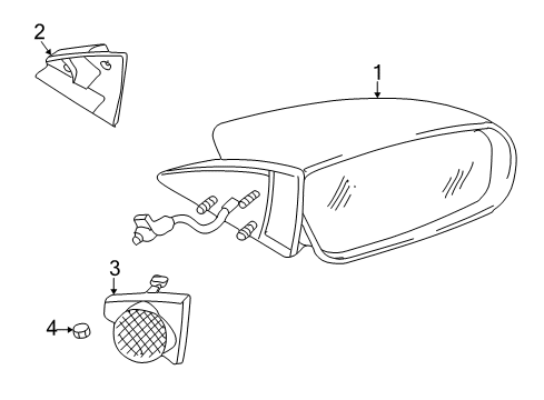 2003 Chrysler Sebring Outside Mirrors Diagram 1 - Thumbnail
