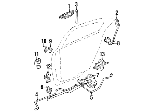 1999 Chrysler LHS Door & Components Diagram