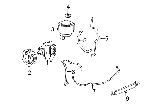 2008 Chrysler 300 P/S Pump & Hoses, Steering Gear & Linkage Diagram 3 - Thumbnail