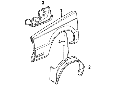 1992 Chrysler Imperial Fender & Components Diagram