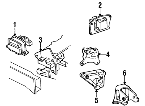 1996 Chrysler Cirrus Engine & Trans Mounting Diagram 1 - Thumbnail