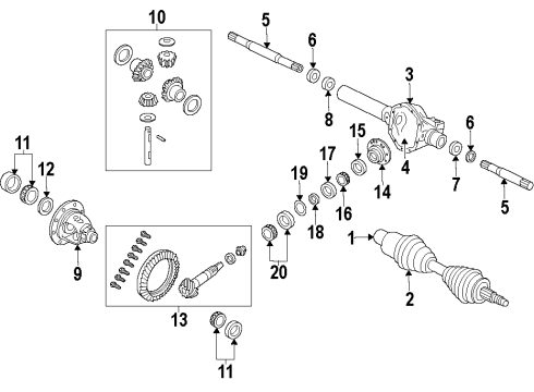 2009 Dodge Durango Front Axle, Axle Shafts & Joints, Differential, Drive Axles, Propeller Shaft Diagram