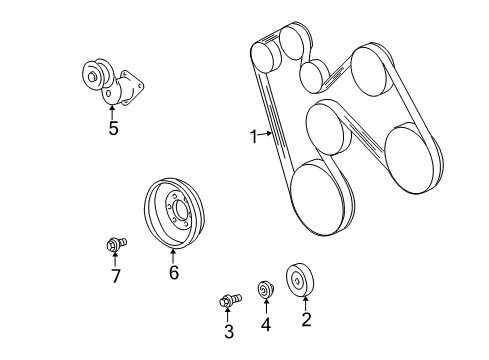 1998 Dodge Durango Belts & Pulleys, Maintenance Diagram 1 - Thumbnail