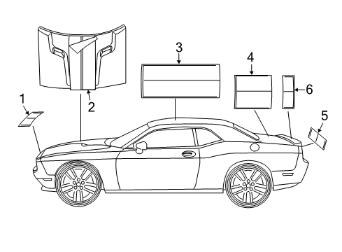 2012 Dodge Challenger Stripe Tape Diagram 1 - Thumbnail