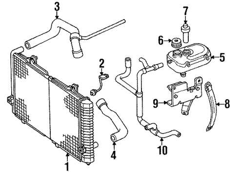 1990 Dodge Monaco Radiator & Components Diagram