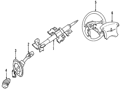 2005 Dodge Stratus Steering Column, Steering Wheel & Trim Diagram