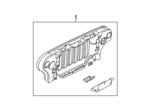 2003 Jeep Wrangler Grille & Components Diagram