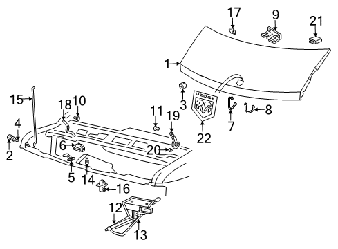 2002 Dodge Ram 2500 Van Hood & Components, Exterior Trim Diagram
