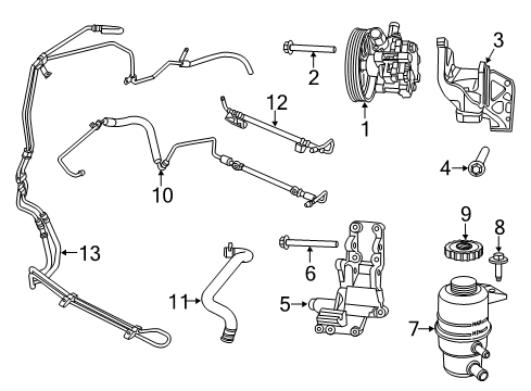 2011 Chrysler 200 P/S Pump & Hoses, Steering Gear & Linkage Diagram 3 - Thumbnail