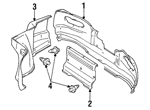 1994 Dodge Colt Interior Trim - Rear Body Diagram
