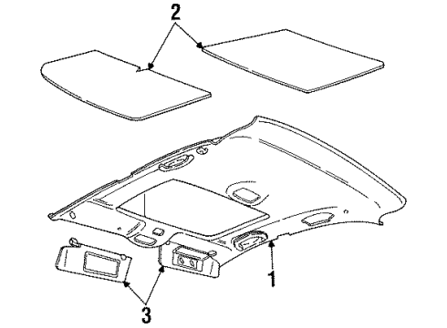 1997 Chrysler Cirrus Interior Trim - Roof Diagram