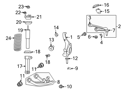 2011 Dodge Nitro Front Suspension, Control Arm Diagram 1 - Thumbnail