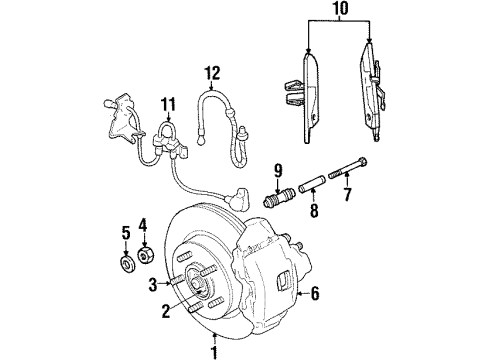 1999 Chrysler LHS Brake Components Diagram