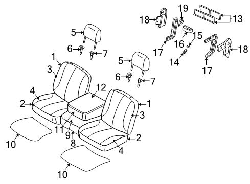 2005 Dodge Ram 1500 Front Seat Components Diagram 13 - Thumbnail