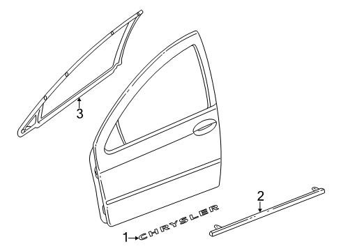 2000 Chrysler Concorde Exterior Trim - Front Door Diagram