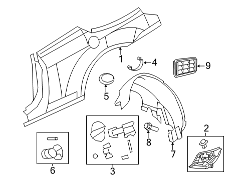 2012 Chrysler 200 Quarter Panel & Components Diagram 1 - Thumbnail