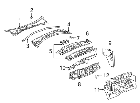 2009 Dodge Durango Cowl Diagram 1 - Thumbnail