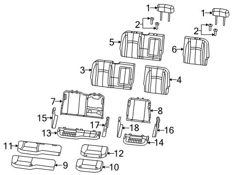 2020 Ram 1500 Classic Rear Seat Components Diagram 4 - Thumbnail