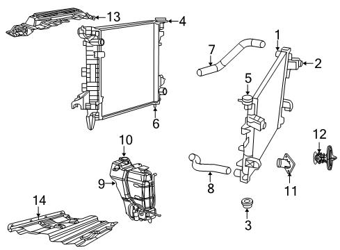 2010 Dodge Ram 2500 Radiator & Components Diagram
