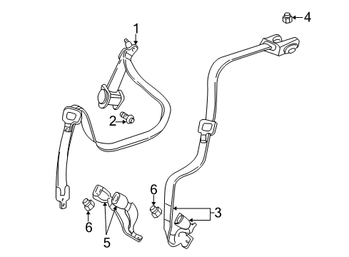 2005 Dodge Stratus Rear Seat Belts Diagram