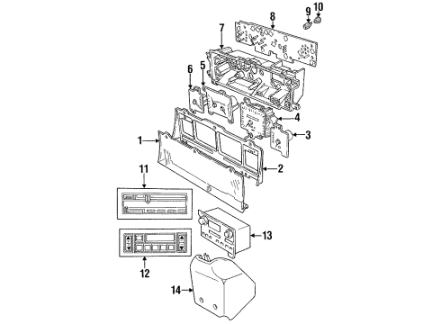 1992 Chrysler Imperial A/C & Heater Control Units Diagram