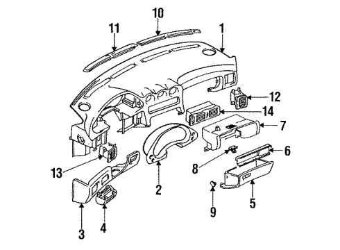 1994 Dodge Stealth Instrument Panel Diagram