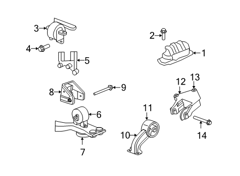 2010 Chrysler Sebring Engine & Trans Mounting Diagram 5 - Thumbnail