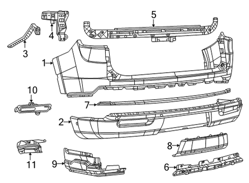 2025 Jeep Wagoneer L Bumper & Components - Rear Diagram