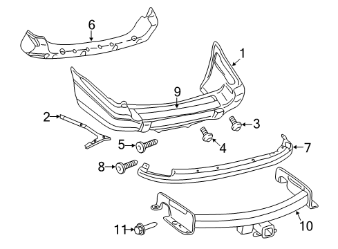 2004 Jeep Grand Cherokee Rear Bumper Diagram 1 - Thumbnail