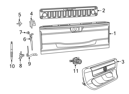 2020 Ram 1500 Tail Gate, Body Diagram 6 - Thumbnail