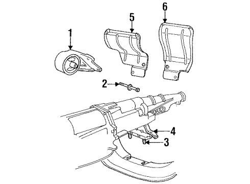 1995 Dodge Ram 2500 Engine & Trans Mounting Diagram 1 - Thumbnail