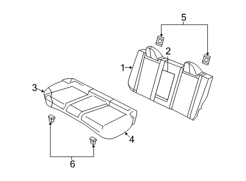 2009 Dodge Avenger Rear Seat Components Diagram 1 - Thumbnail