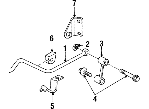 1997 Dodge Neon Rear Suspension Components, Stabilizer Bar Diagram 3 - Thumbnail