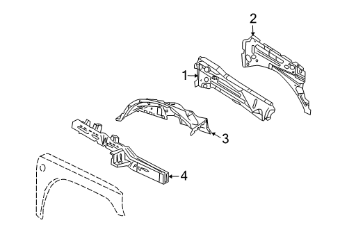 2003 Jeep Liberty Structural Components & Rails Diagram