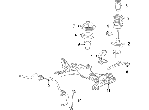 2013 Dodge Dart Front Suspension, Lower Control Arm, Stabilizer Bar, Suspension Components Diagram