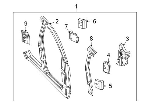 2009 Dodge Durango Hinge Pillar Diagram 1 - Thumbnail