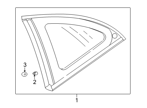2005 Dodge Stratus Quarter Panel - Glass & Hardware Diagram