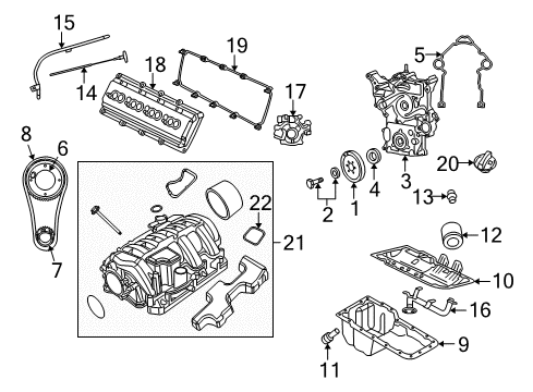 2009 Chrysler Aspen Engine Parts & Mounts, Timing, Lubrication System Diagram 1 - Thumbnail