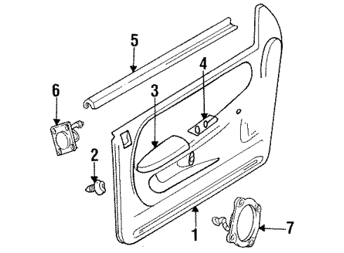 1994 Dodge Ram 2500 Interior Trim - Front Door Diagram