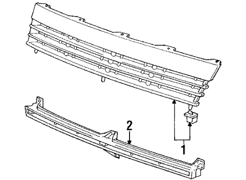 1990 Dodge Colt Grille & Components Diagram