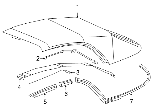 2005 Chrysler Crossfire Top Cover & Components Diagram