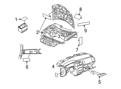 2013 Dodge Challenger Information Labels Diagram