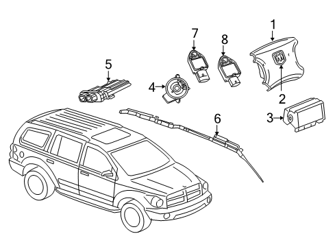 2009 Dodge Durango Air Bag Components Diagram
